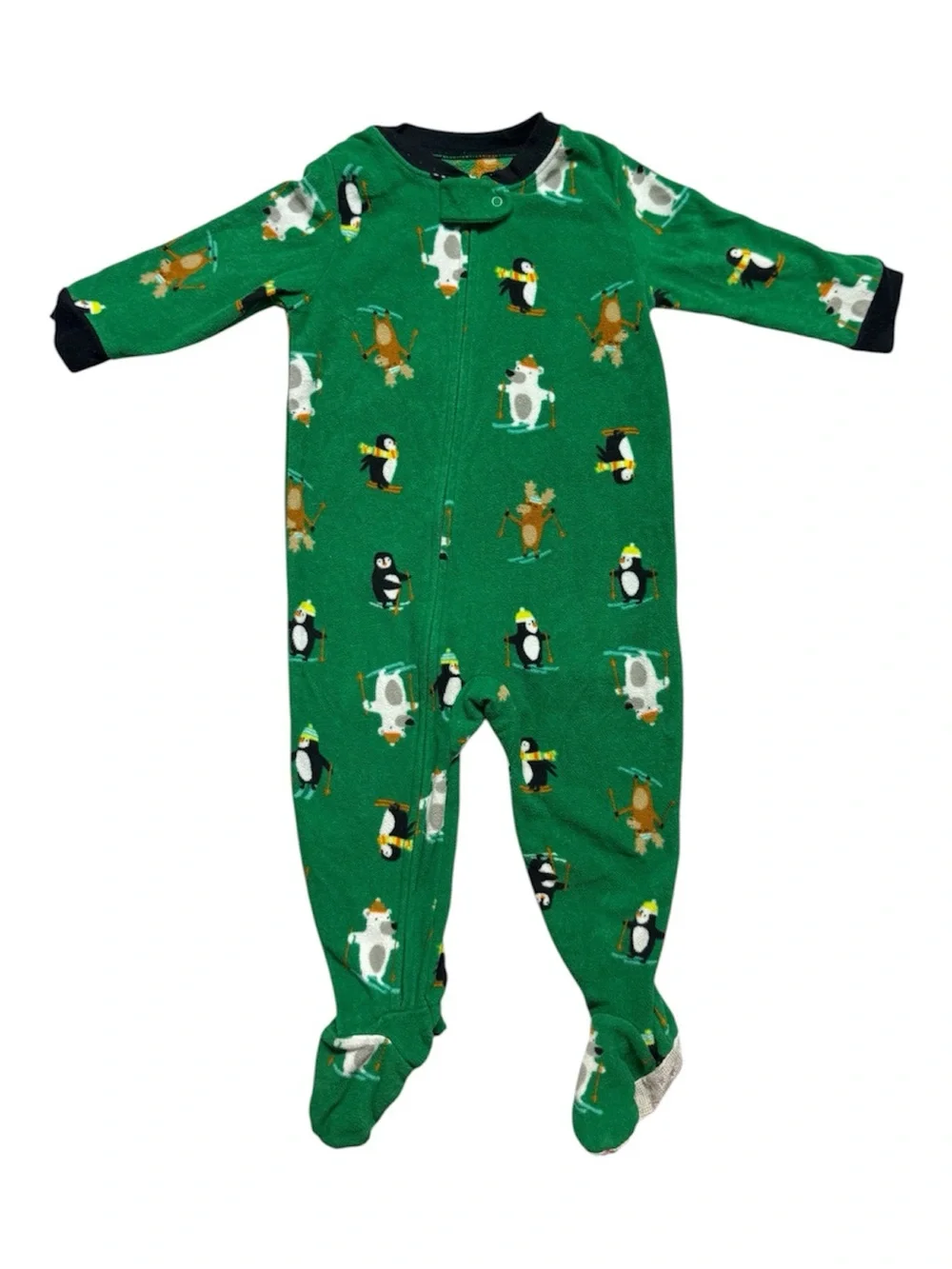 Carter’s Toddler Baby Boy Green Penguin l Footie Pajamas Size 18 Months